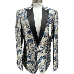 Paisley & Gray Blazer Men Size 40R Slim Fit Dragon Allover Print Sports Jacket